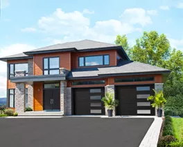 Maison avec 2 portes de garage de syle contemporain